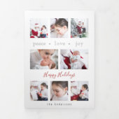 Modern Love Joy Peace Multi-Photo Drieluik Kaart (Cover)