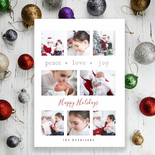 Modern Love Joy Peace Multi-Photo Drieluik Kaart