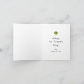 Modern Love & Luck 4 Leaf Clover Slachend Emoji Feestdagen Kaart (Binnen)