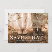 Modern Love Mix Typography Photo Save the Date Magnetische Uitnodiging (Voorkant)