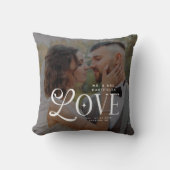 Modern Love Mr & Mrs Custom Wedding Photo Couples Kussen (Voorkant)