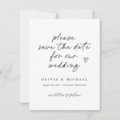Modern Love Note Handschrift bruiloft Save the dat Save The Date (Voorkant)