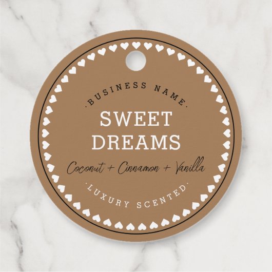 Modern Love Pattern Packaging Hang Labels Beige (Achterkant)