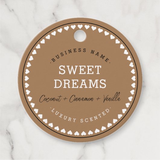 Modern Love Pattern Packaging Hang Labels Beige (Voorkant)