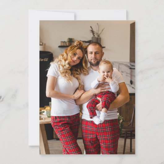 Modern Love Peace & Joy Foto / Kerstmis Feestdagenkaart (Achterkant)