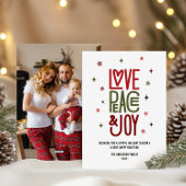 Modern Love Peace & Joy Foto / Kerstmis Feestdagenkaart