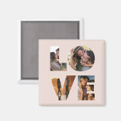 Modern LOVE Photo Collage Cutout Valentijnsdag Magneet (Voorkant / Achterkant)