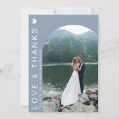 Modern Love Photo Collage Dusty Blue Bedankkaart (Voorkant)