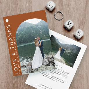 Modern Love Photo Collage Terracotta Bedankkaart