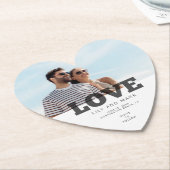 Modern Love Photo Unique Wedding Save the Date Kartonnen Onderzetters (Gekanteld)