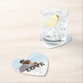 Modern Love Photo Unique Wedding Save the Date Kartonnen Onderzetters (Insitu)