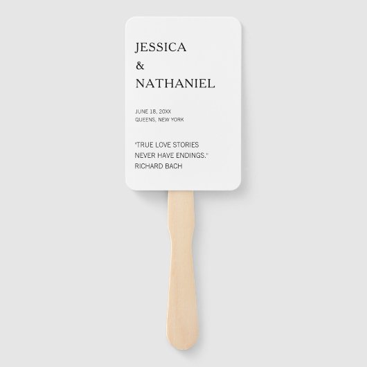 Modern Love Quote Black & White Wedding Handwaaier (Achterkant)