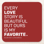Modern Love Quote | Naam van koppels Kartonnen Onderzetters (Voorkant)