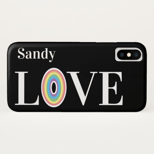 Modern Love Rainbow op Chic Black Case-Mate iPhone Case (Achterkant (horizontaal))