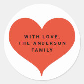 Modern Love Red Heart Kerstcadeau Label (Voorkant)