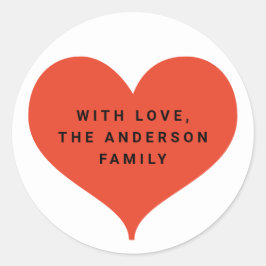 Modern Love Red Heart Kerstcadeau Label
