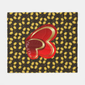 Modern Love Red Hearts Personalized Weddenschap Gi Fleece Deken (Voorkant (Horizontaal))
