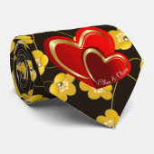 Modern Love Red Hearts Personalized Weddenschap Gi Stropdas (Opgerold)