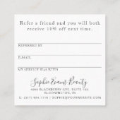 Modern Love Referral Kaart Vierkante Visitekaartje (Achterkant)