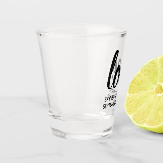 Modern Love Script Chic Personalized Wedding Shot Glas (Links)