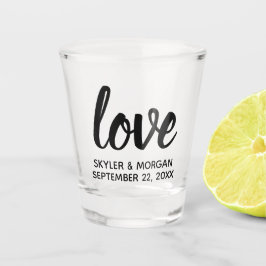 Modern Love Script Chic Personalized Wedding Shot Glas