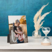 Modern LOVE Script Easel Photo Frameless Fotoplaat (Zijkant)