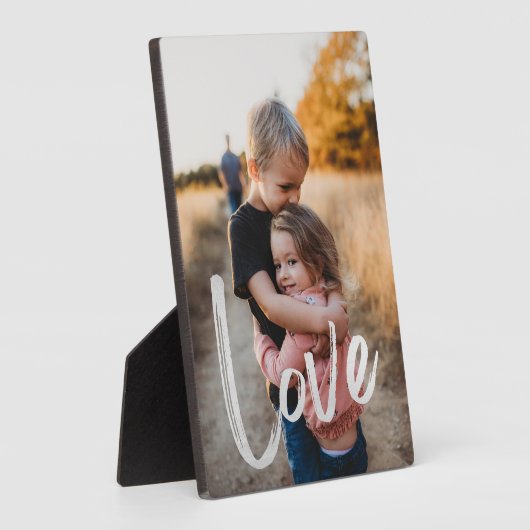 Modern LOVE Script Easel Photo Frameless Fotoplaat (Zijkant)