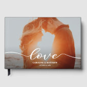 Modern Love Script Foto Huwelijk Gastenboek (Voorkant)