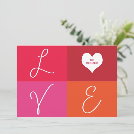 Modern Love Script genaamd Person Valentijns Feestdagenkaart (Staand voorkant)