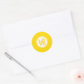 MODERN LOVE SEAL moderne spot typografie geel Ronde Sticker (Envelop)