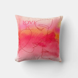 Modern Love Sierkussen - Waterverf Couple Art