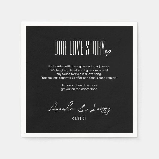 Modern Love Story Wedding Servet (Voorkant)