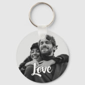 Modern Love Typografie Personalized Couple Photo Sleutelhanger (Voorkant)