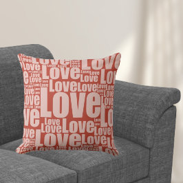 Modern Love Typography Pattern Red Sierkussen