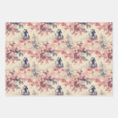 Modern Love Valentijn Red Toile de Jouy Pattern Inpakpapier Vel (Voorkant)