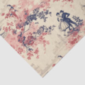 Modern Love Valentijn Red Toile de Jouy Pattern Tissuepapier (Detail)