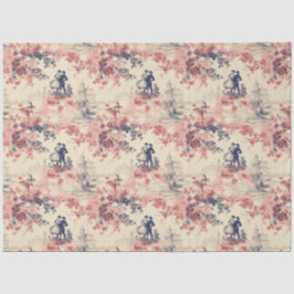 Modern Love Valentijn Red Toile de Jouy Pattern Tissuepapier