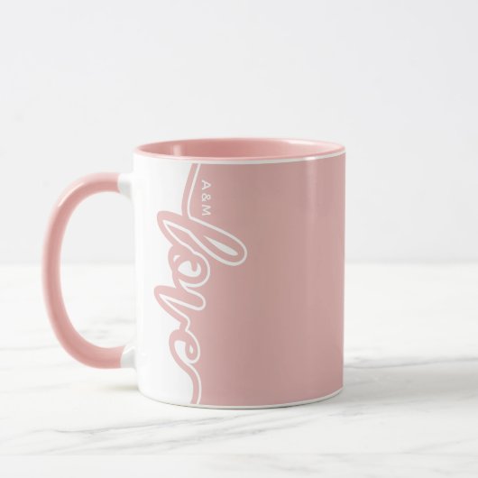 Modern LOVE Valentijnsdag Custom Initialen Mok (Links)