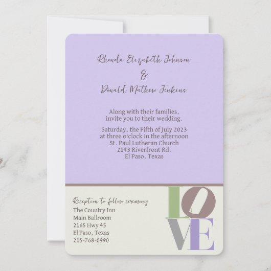 Modern LOVE Weddenschap Kaart (Voorkant)