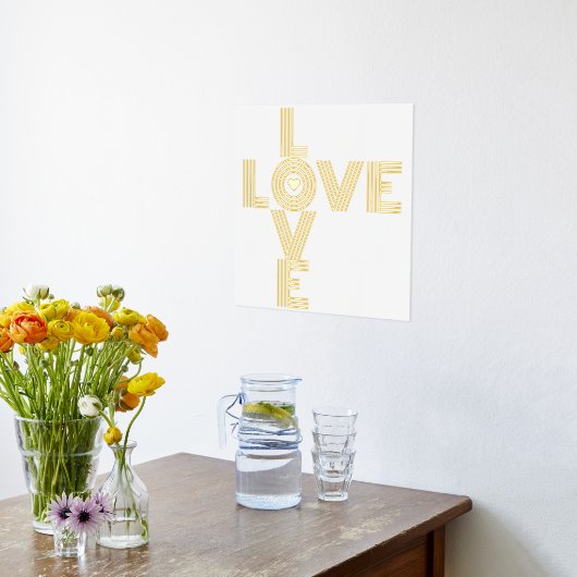 Modern "LOVE" woord en hart wit Folie Afdrukken (Laag (Keuken))
