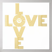 Modern "LOVE" woord en hart wit Folie Afdrukken (Voorkant)