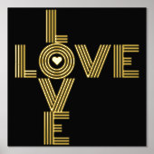 Modern "LOVE" woord en hart zwart Folie Afdrukken (Voorkant)