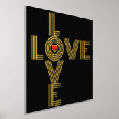 Modern "LOVE" woord en rood hart zwart Folie Afdrukken (Laagn)