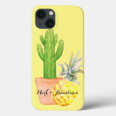 Modern Love Yellow Pineapple and Cactus Case-Mate iPhone Case (Achterkant)