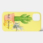 Modern Love Yellow Pineapple and Cactus Case-Mate iPhone Case (Achterkant (horizontaal))