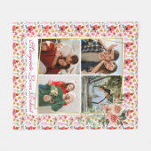 Modern LOVE YOU 4 Foto's Valentijnsdag cadeau scha Fleece Deken (Voorkant (Horizontaal))