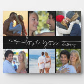 Modern LOVE YOU 6 Fotocollage Handgeschreven Scrip Fotoplaat (Voorkant)