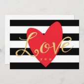 Modern Love You Blank Note Kaart Notitiekaartje (Voorkant / Achterkant)