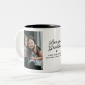 Modern "Love you Grandma" 2-foto Elegant Script Tweekleurige Koffiemok (Voorkant links)