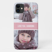 Modern Love You Grandma 2 Photos Blush Pink Case-Mate iPhone Case (Achterkant)